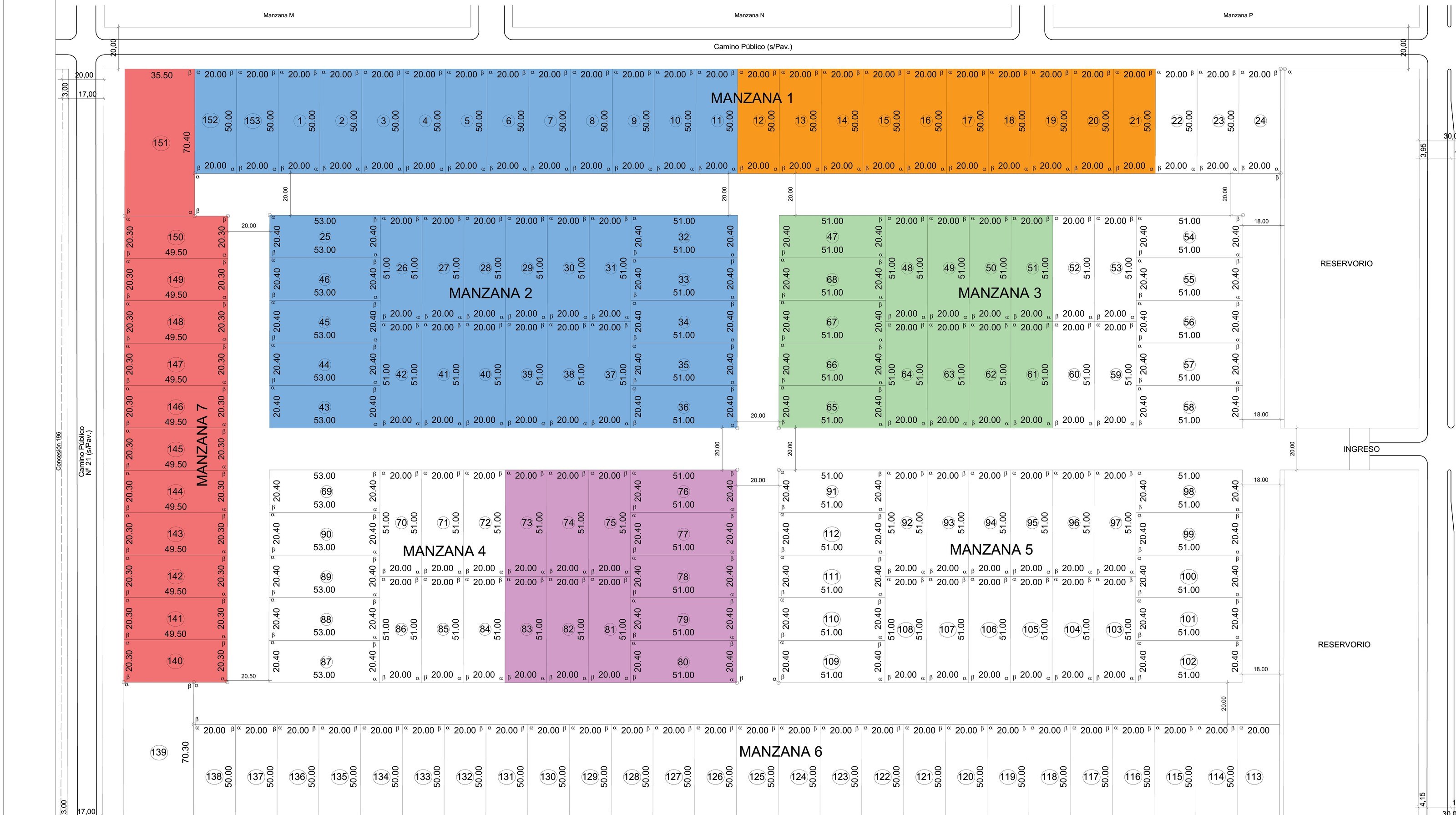 Plano de zonificación en alta resolución